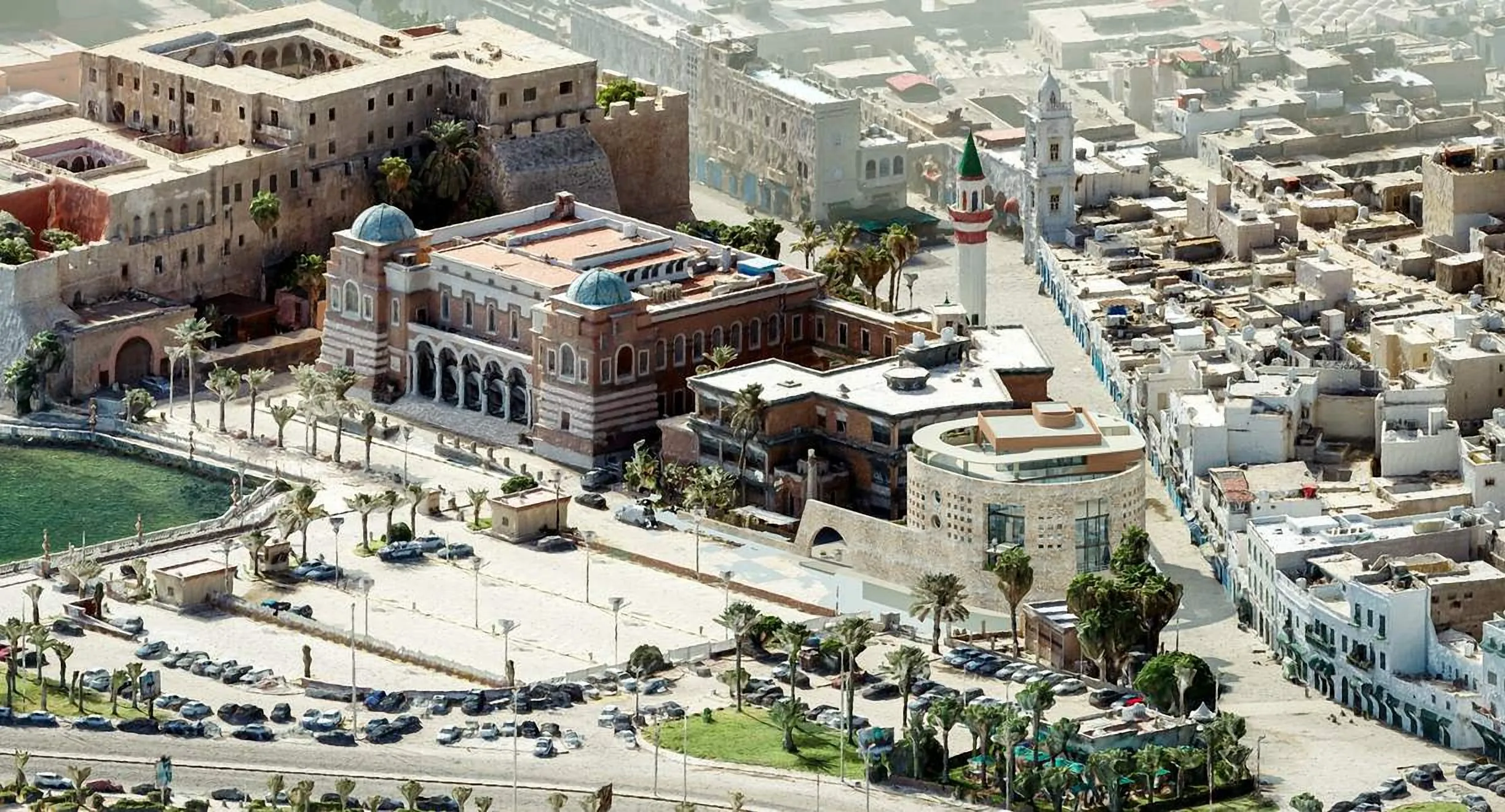 Aerial view of the proposal in the city