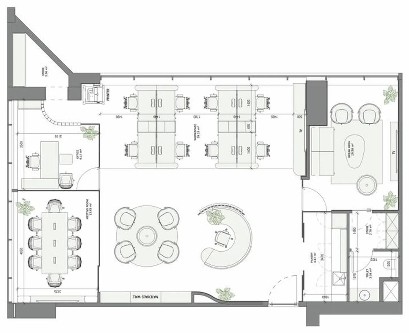 Office 101 furniture plan